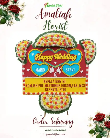 Papan Bunga Pernikahan Kemuning